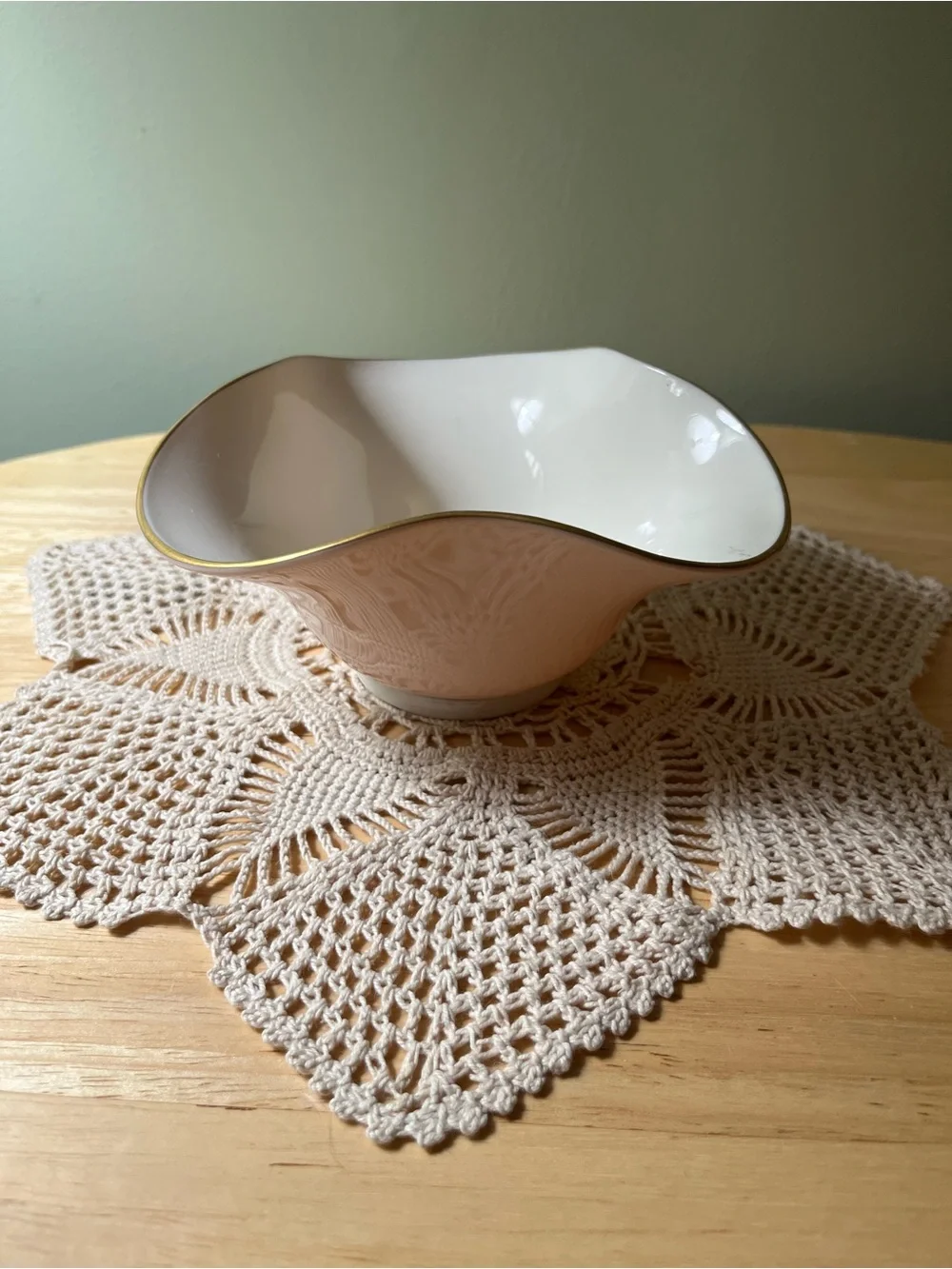 Rare Coral/Pink Lenox Set With A Green Mark